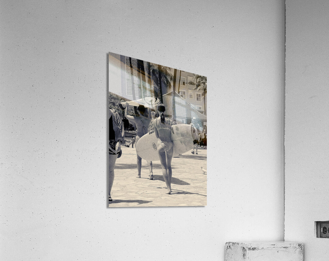 Hawaii Surf Grils BW Acrylic Print