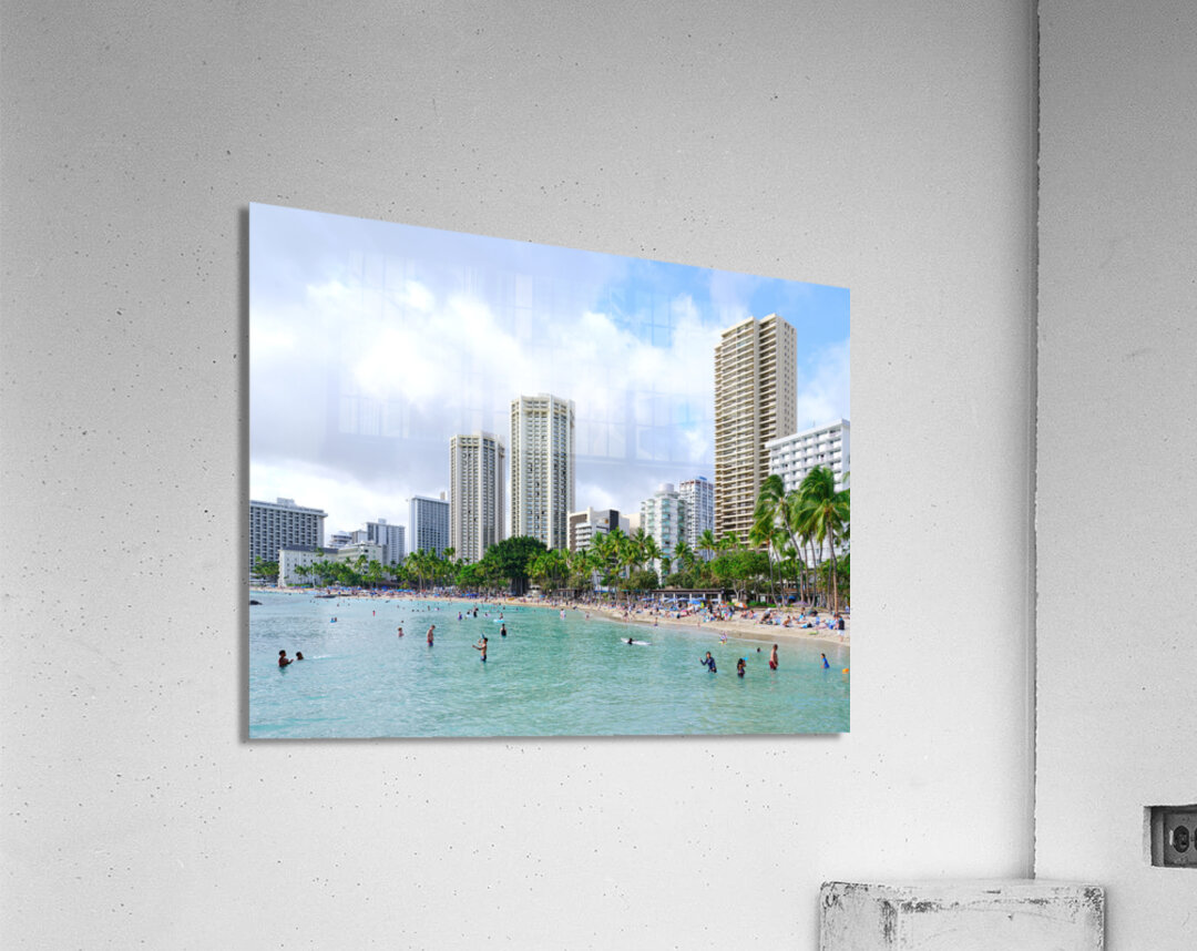 Hawaii Buildings Beach Acrylic Print