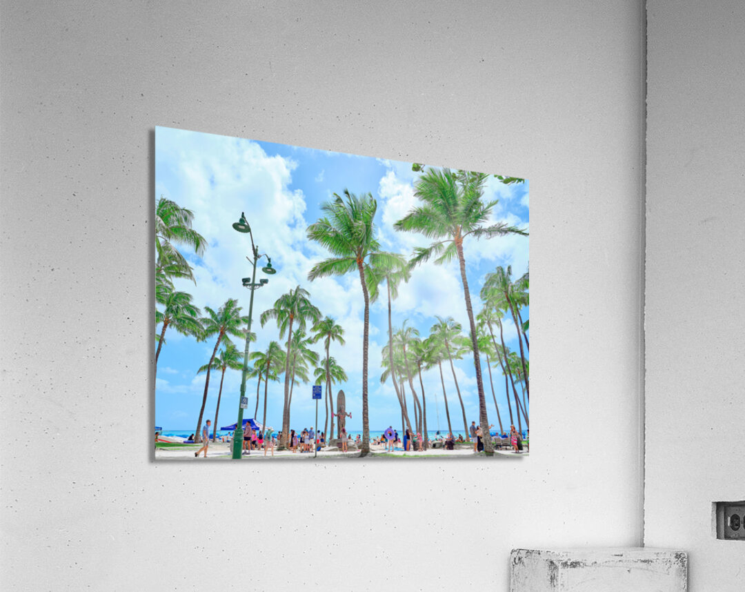 Hawaii Palms Duke Statue Acrylic Print
