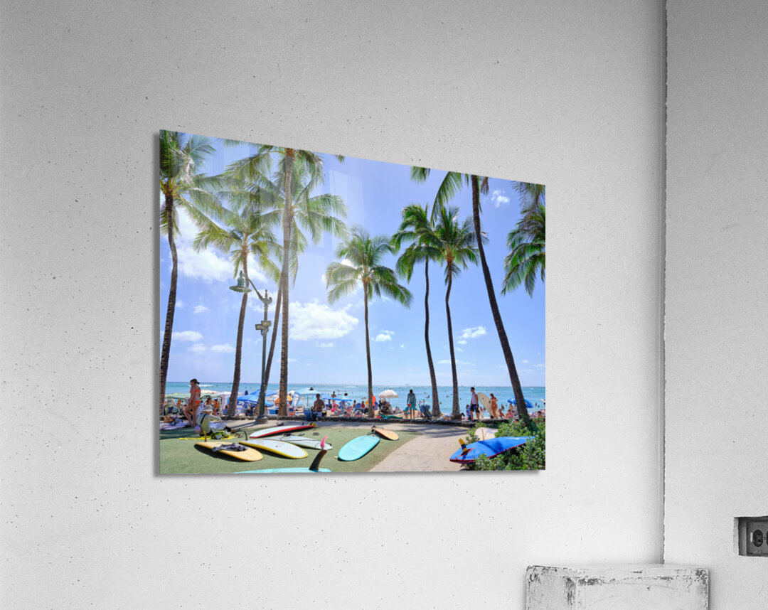 Hawaii Palms Surfboards Acrylic Print