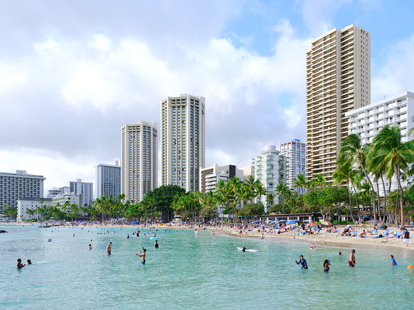 Hawaii Buildings Beach Print