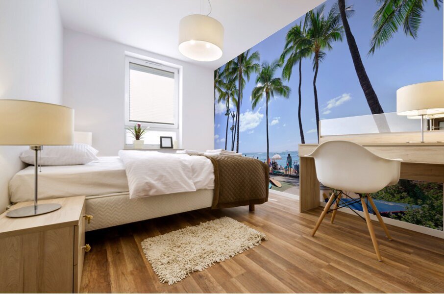 Hawaii Palms Surfboards Mural print