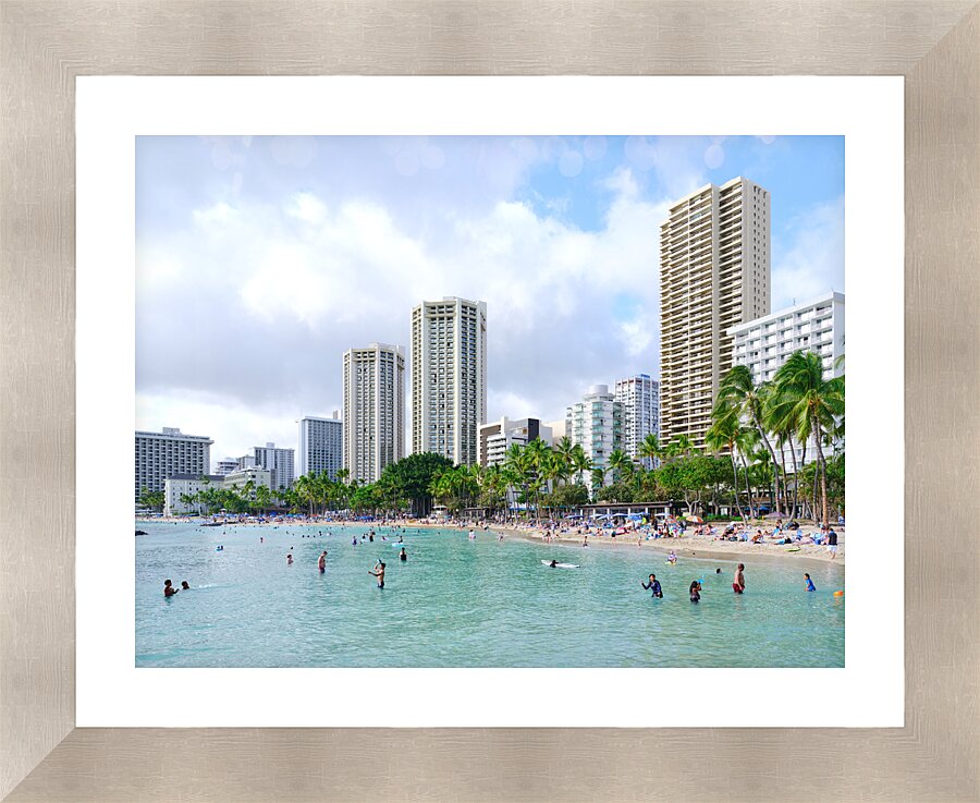 Hawaii Buildings Beach Picture Frame print