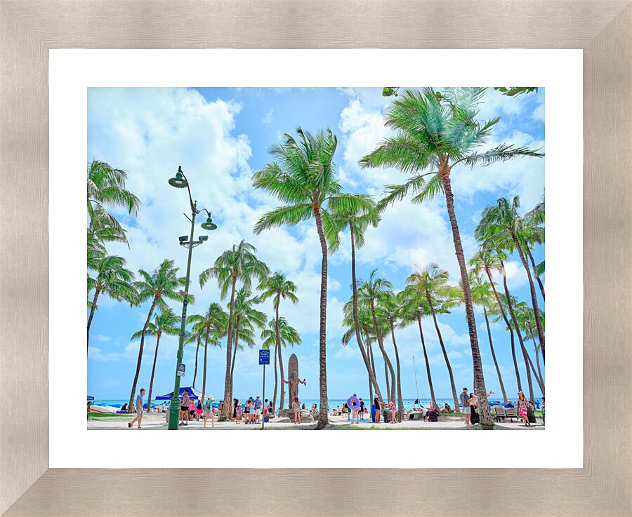 Hawaii Palms Duke Statue Picture Frame print