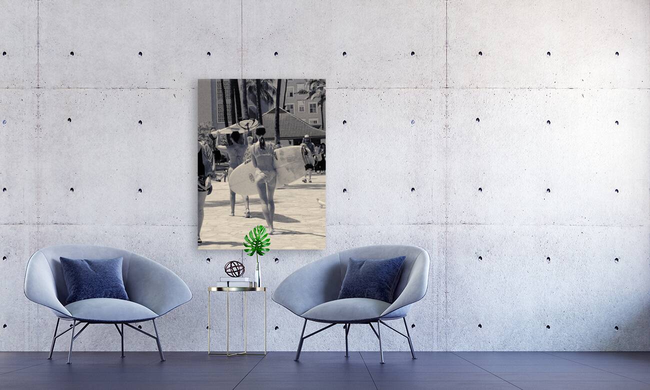 Hawaii Surf Grils BW Reproduction