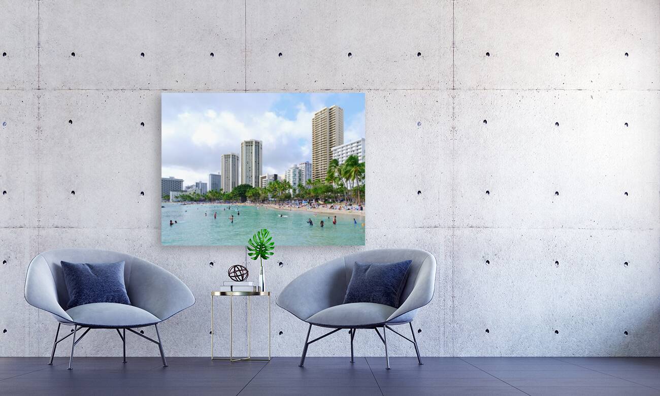 Hawaii Buildings Beach Reproduction