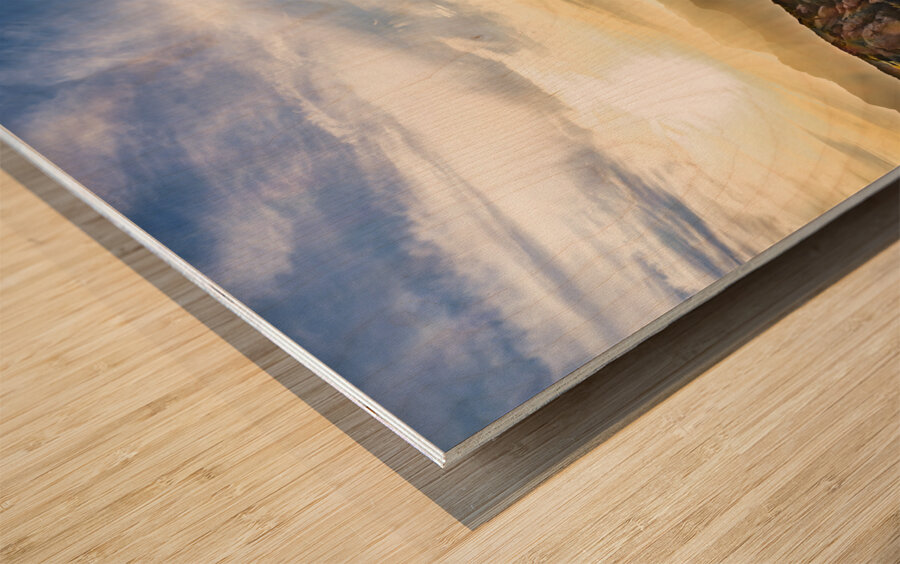 Mountain Sunset Wood print