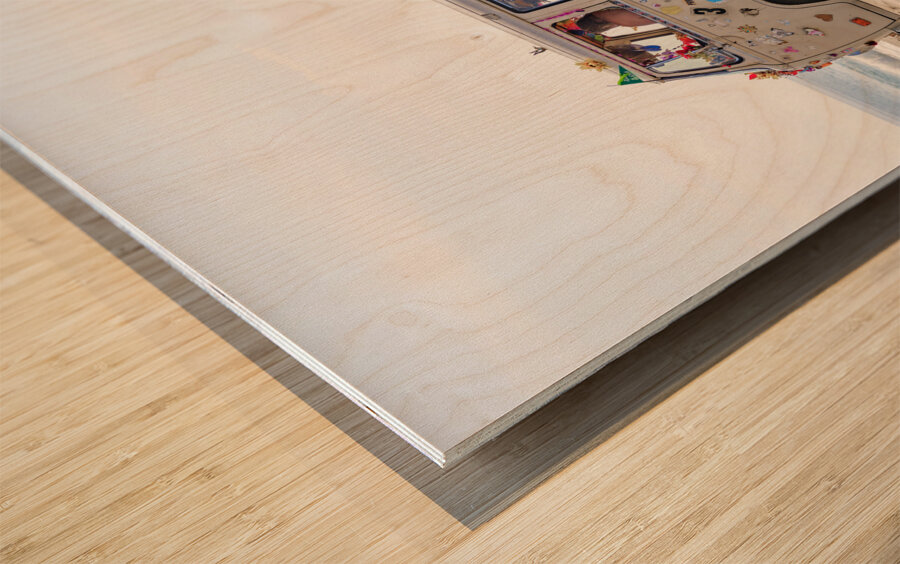 Beach Bus Wood print