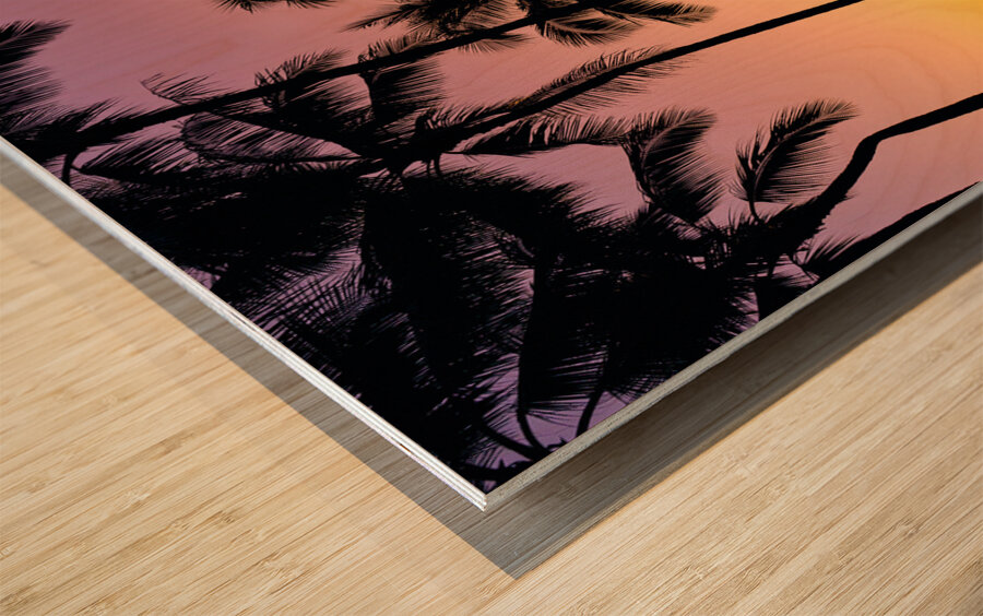 Hawaii Sunset Wood print