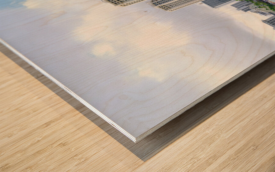 Hawaii Buildings Beach Wood print