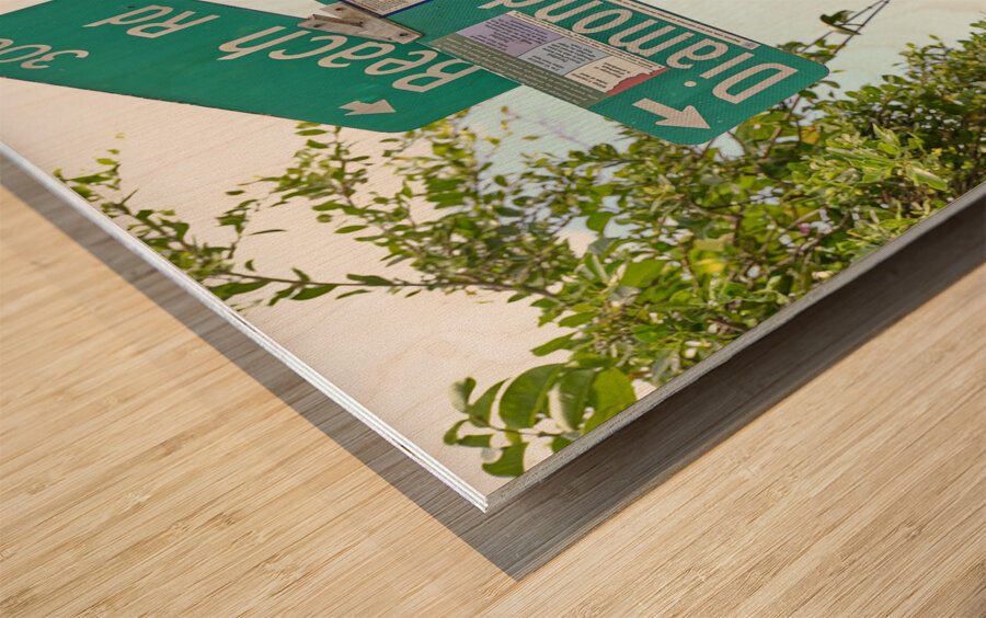 Hawaii Street Sign Wood print